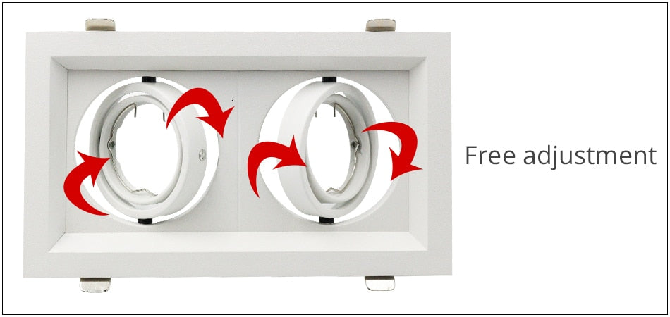 Grille Light Three LED Downlight Frame Fixtures MR16 Fitting 12-260V Recessed GU10 Bulb Replaceable Downlights