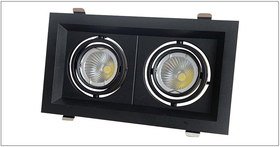 Grille Light Three LED Downlight Frame Fixtures MR16 Fitting 12-260V Recessed GU10 Bulb Replaceable Downlights