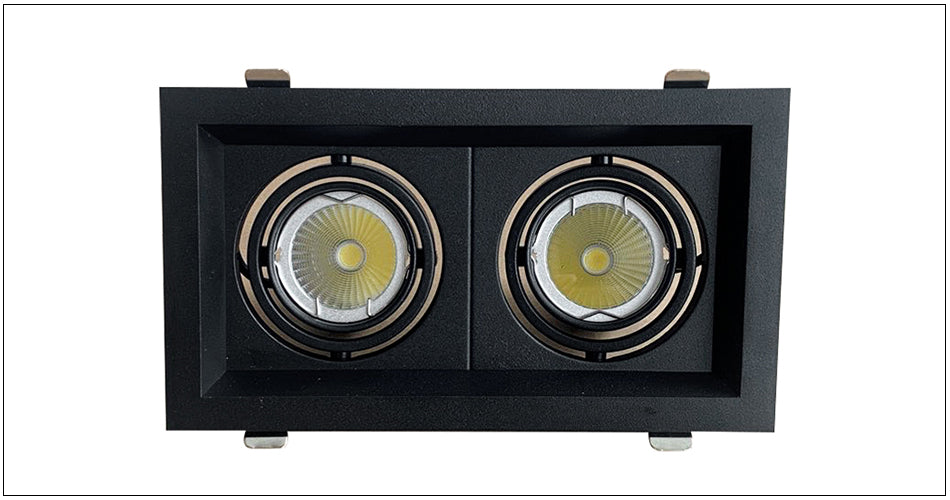 Grille Light Three LED Downlight Frame Fixtures MR16 Fitting 12-260V Recessed GU10 Bulb Replaceable Downlights