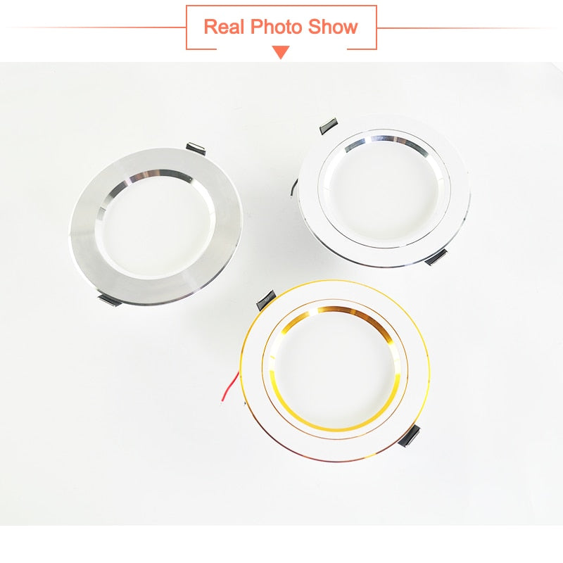 Downlight gold Silver White Ultra Thin Aluminum led downlight 3W 5W 9W 12W 15W 18W AC220V 240V Round Recessed LED Spot Lighting