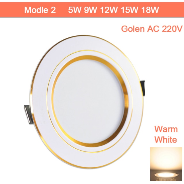 Downlight gold Silver White Ultra Thin Aluminum led downlight 3W 5W 9W 12W 15W 18W AC220V 240V Round Recessed LED Spot Lighting