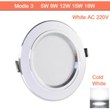 Downlight gold Silver White Ultra Thin Aluminum led downlight 3W 5W 9W 12W 15W 18W AC220V 240V Round Recessed LED Spot Lighting