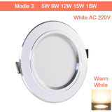Downlight gold Silver White Ultra Thin Aluminum led downlight 3W 5W 9W 12W 15W 18W AC220V 240V Round Recessed LED Spot Lighting