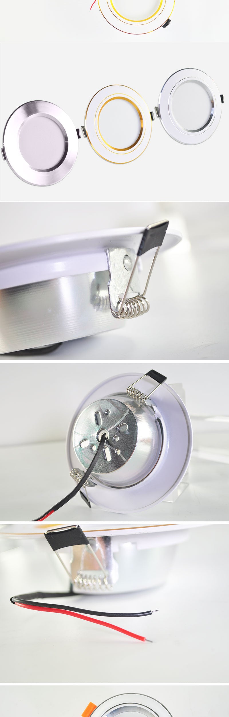 Downlight gold Silver White Ultra Thin Aluminum led downlight 3W 5W 9W 12W 15W 18W AC220V 240V Round Recessed LED Spot Lighting