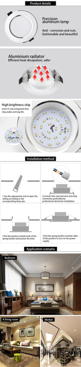 LED Downlight 5W 9W 12W 15W Round Recessed Lamp AC 220~240V Led Bulb Bedroom Kitchen Indoor LED Spot Light