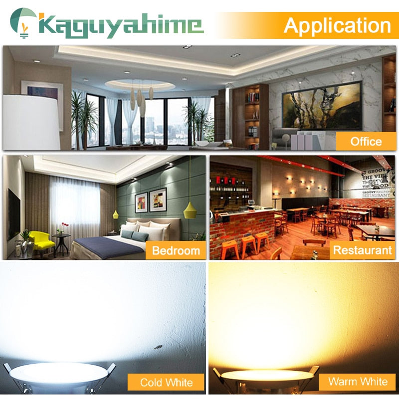 Kaguyahime 220V 110V Aluminum LED Downlights 3W 5W 10W 15W Led Lamp Living Room High Bright LED Spot Down Light Indoor Lighting