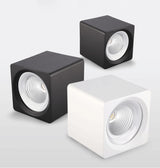 Square White/Black Dimmable Surface Mounted Ceiling Downlight High Power 8W 12W 15W 20W Ceiling Spot Light 3000K/4000K/6000K