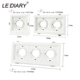 Grille Light Three LED Downlight Frame Fixtures MR16 Fitting 12-260V Recessed GU10 Bulb Replaceable Downlights