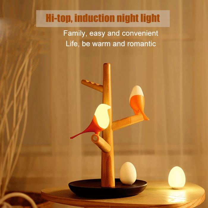 USB Charging LED Table Lamp Tree Branch 3200K Infrared Sensor Night Light No Flickering for Home GHS99