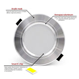  LED Downlight AC 220V 230V 240V Silver Body Ceiling light 5W 9W 12W 15W 18W Led spotlight for living room