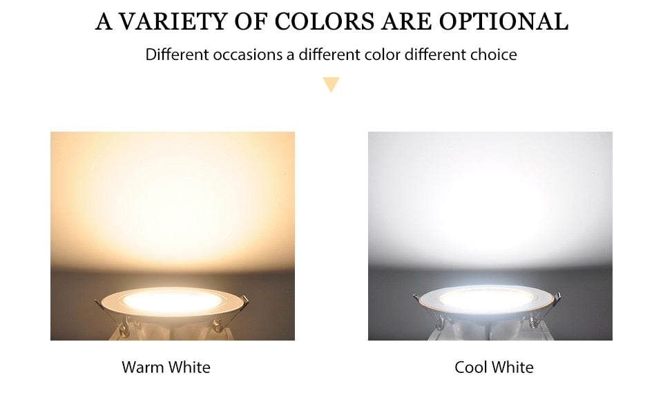  LED Downlight AC 220V 230V 240V Silver Body Ceiling light 5W 9W 12W 15W 18W Led spotlight for living room