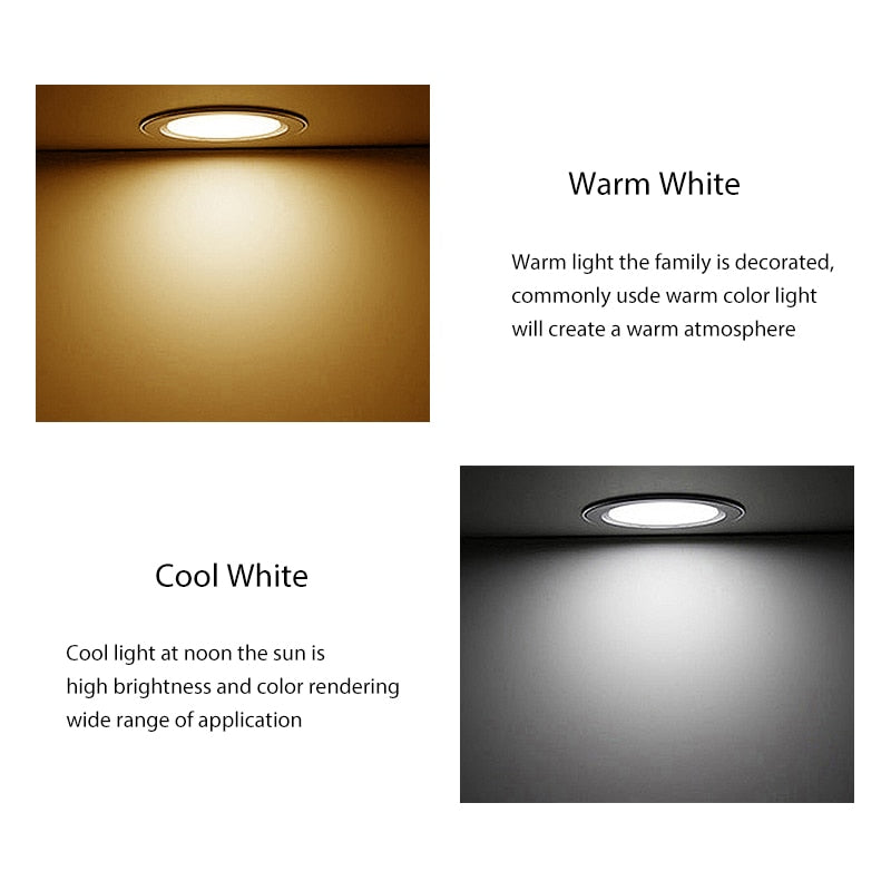 KARWEN LED Downlight 5W 7W 9W 12W 15W white body Ceiling light Cold Warm white led light AC 220V 230V 240V for Living room