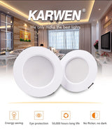 KARWEN LED Downlight 5W 7W 9W 12W 15W white body Ceiling light Cold Warm white led light AC 220V 230V 240V for Living room