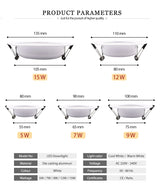 KARWEN LED Downlight 5W 7W 9W 12W 15W white body Ceiling light Cold Warm white led light AC 220V 230V 240V for Living room