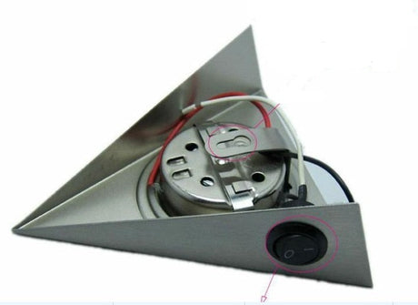 Hot LED Closet Cabinet Lamp Kitchen Under Cabinet Lighting Triangle Led Light Stainless Steel Downlight for Wardrobe Cupboard