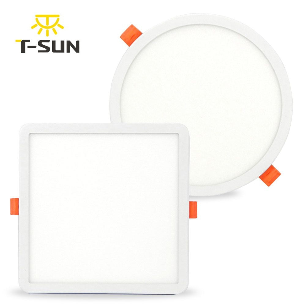 T-SUNRISE Ultra-thin 220V LED Downlight 6W 8W 15W 20W LED Ceiling Round Square Recessed Lamp LED Panel Light For Bedroom Kitchen