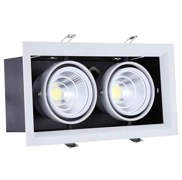 LED 2*15W Warm Cold White Double COB LED Downlight With Power Driver 30W COB LED Recessed Light  275*145mm AC85-265V