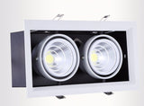 LED 2*15W Warm Cold White Double COB LED Downlight With Power Driver 30W COB LED Recessed Light  275*145mm AC85-265V