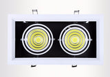 LED 2*15W Warm Cold White Double COB LED Downlight With Power Driver 30W COB LED Recessed Light  275*145mm AC85-265V