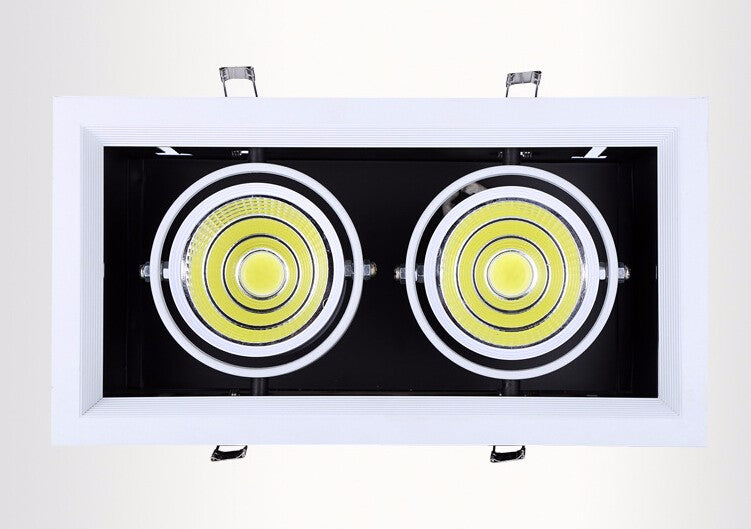 LED 2*15W Warm Cold White Double COB LED Downlight With Power Driver 30W COB LED Recessed Light  275*145mm AC85-265V