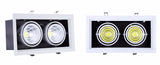 LED 2*15W Warm Cold White Double COB LED Downlight With Power Driver 30W COB LED Recessed Light  275*145mm AC85-265V