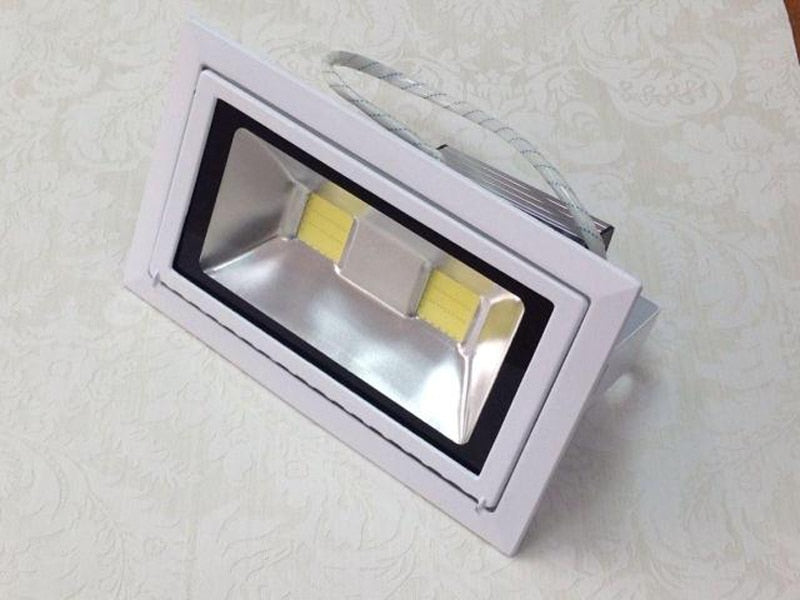 LED Downlight 40w 50W 4pcs/lot COB Rectangular Recessed Ceiling Down Light Rotatable Adjustable Downlight Indoor Lighting