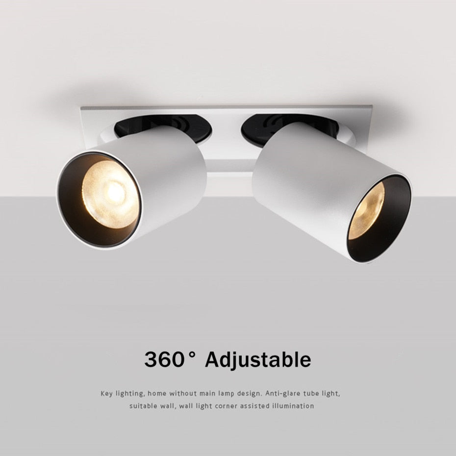 Telescopic Recessed LED Downlight Indoor LED Ceiling Lamp 14W 20W Dimmable High Brightness LED Spot Lamp 360° Rotation Lighting