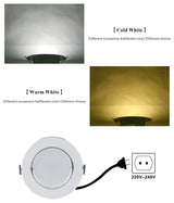 LED Downlight 3W 5W 7W 9W 12W Round Recessed Lamp 220V 230V 240V Led Bulb Bedroom Kitchen Indoor LED Spot Lighting