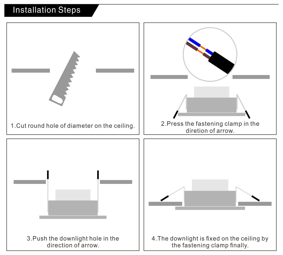 LED Downlight 3W 5W 7W 9W 12W Round Recessed Lamp 220V 230V 240V Led Bulb Bedroom Kitchen Indoor LED Spot Lighting