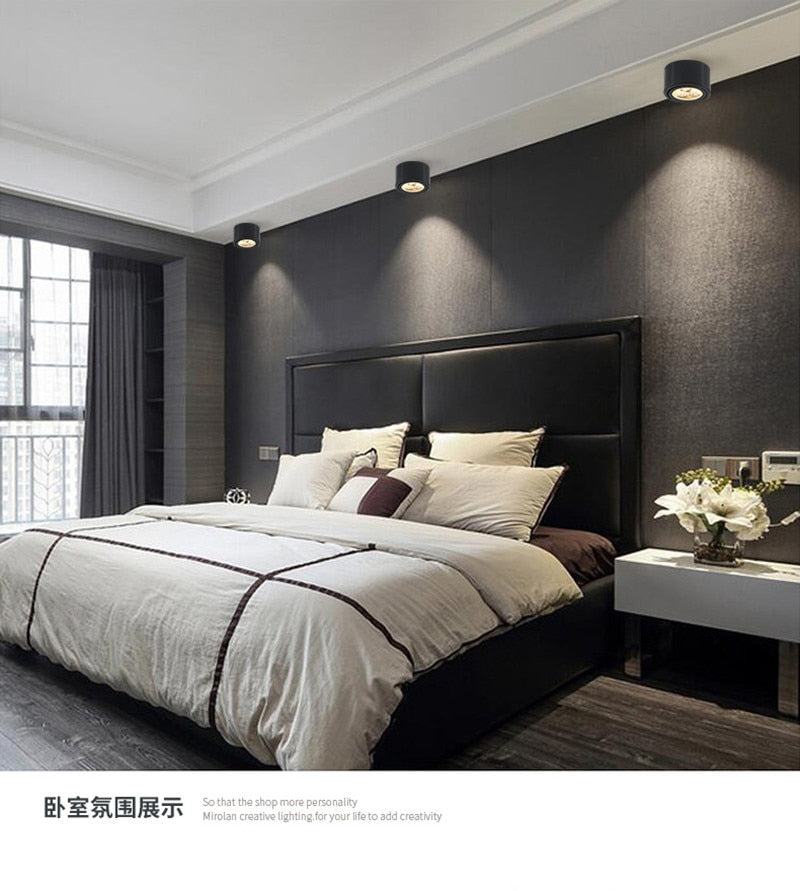 LED Downlight 1pcs surface mounted adjustment LED Dimmable downlight LED COB Spot light Ceiling lamp AC85-265V 6W 10W 14W 18W 24W LED Downlight