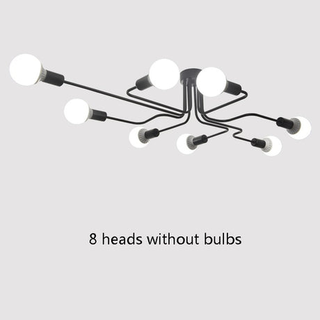 Ceiling Lights Multiple Rod Wrought Iron for Living Room Vintage Industrial Ceiling Lamps for Home Lighting Fixtures Kitchen