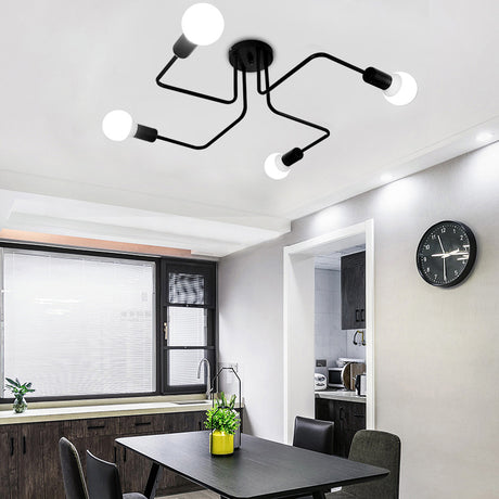 Ceiling Lights Multiple Rod Wrought Iron for Living Room Vintage Industrial Ceiling Lamps for Home Lighting Fixtures Kitchen