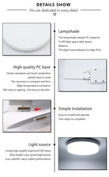 Ultra Thin Surface LED Panel Light 18W 24W 36W 48W Ceiling Downlight AC85-265V Round Ceiling Lamp For Deroration Home Lighting
