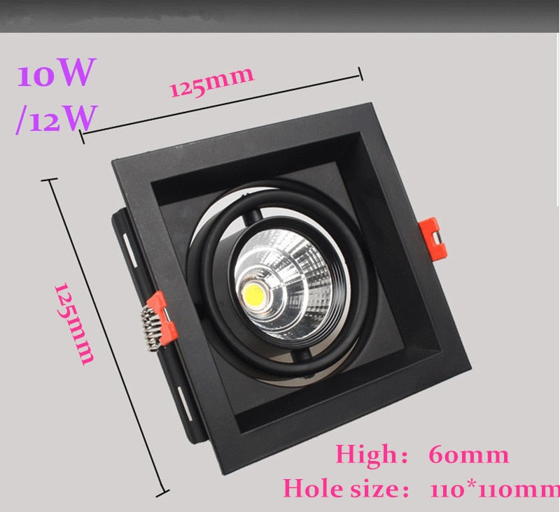 Dimmable Recessed Anti Glare LED Downlights 10W 12W 20W 24W 30W 36W Epistar Chip Ceiling Spot Lights AC85~265V Background Lamps