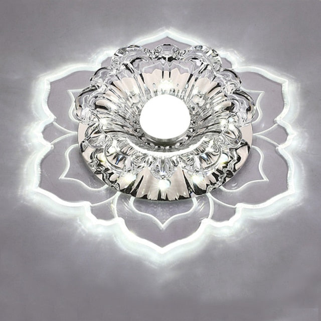 Modern LED aisle lights flower-shaped crystal spotlights downlights embedded ceiling creative corridor living room bedroom