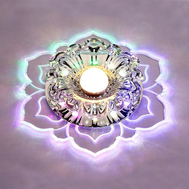 Modern LED aisle lights flower-shaped crystal spotlights downlights embedded ceiling creative corridor living room bedroom