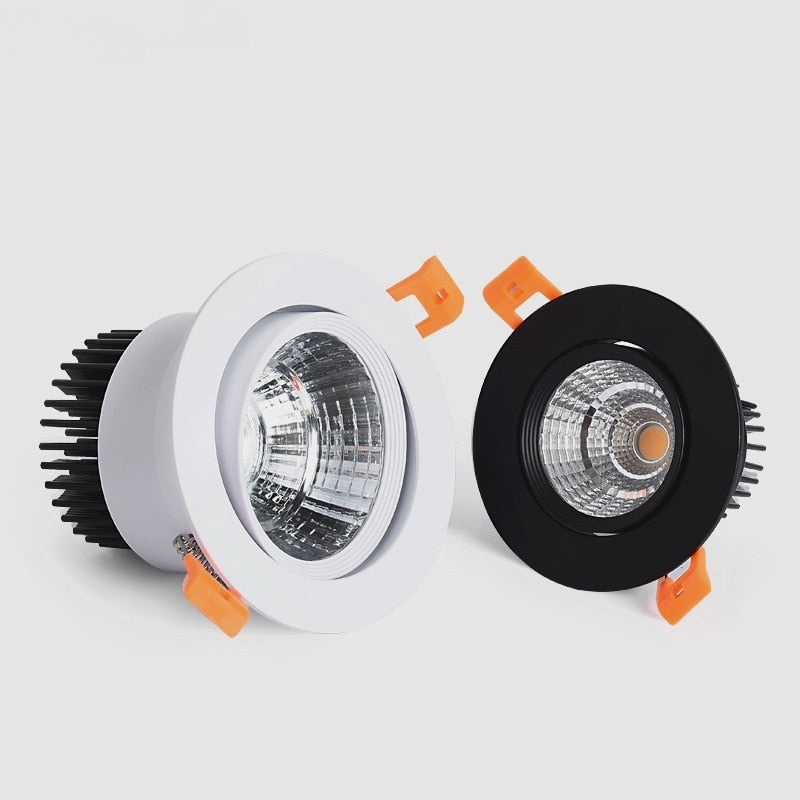 Round 4 types Dimmable Recessed LED Downlights 5w 7w 9w 12w 15w 18w COB LED Ceiling Lamp Spot Lights AC110-220V LED Lamp