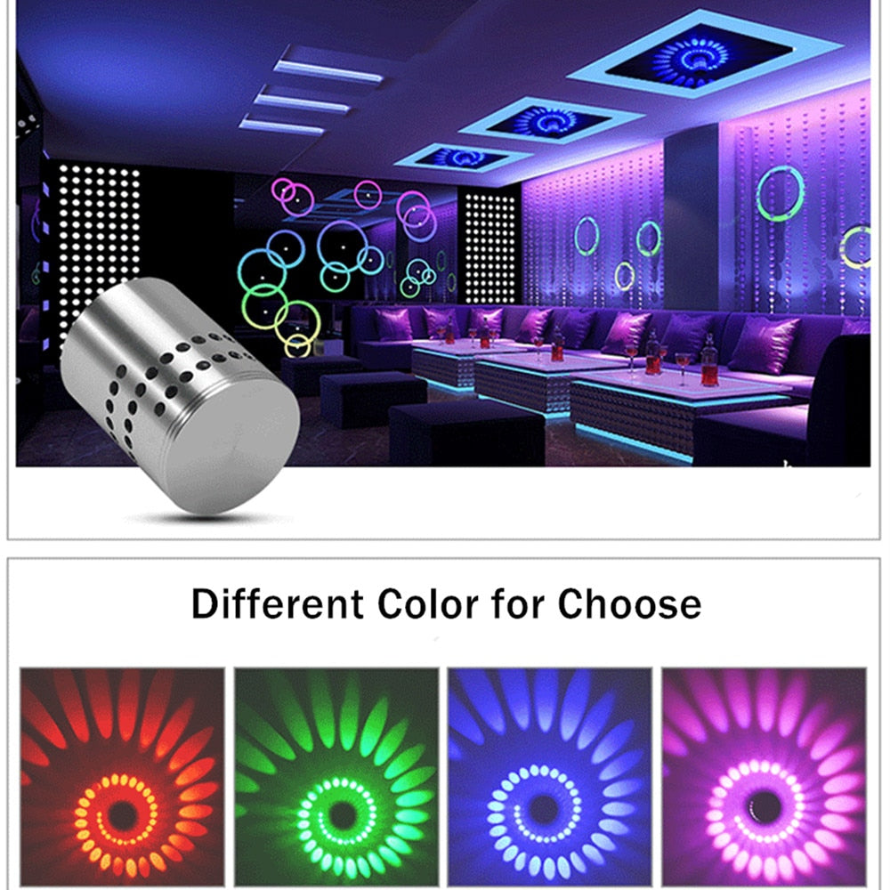DBF Modern LED Ceiling Light 3W RGB Porch Lamp Surface Mount Flush Lighting Fixture Balcony Corridors Living Room KTV Bar Decor