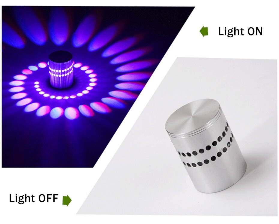 DBF Modern LED Ceiling Light 3W RGB Porch Lamp Surface Mount Flush Lighting Fixture Balcony Corridors Living Room KTV Bar Decor