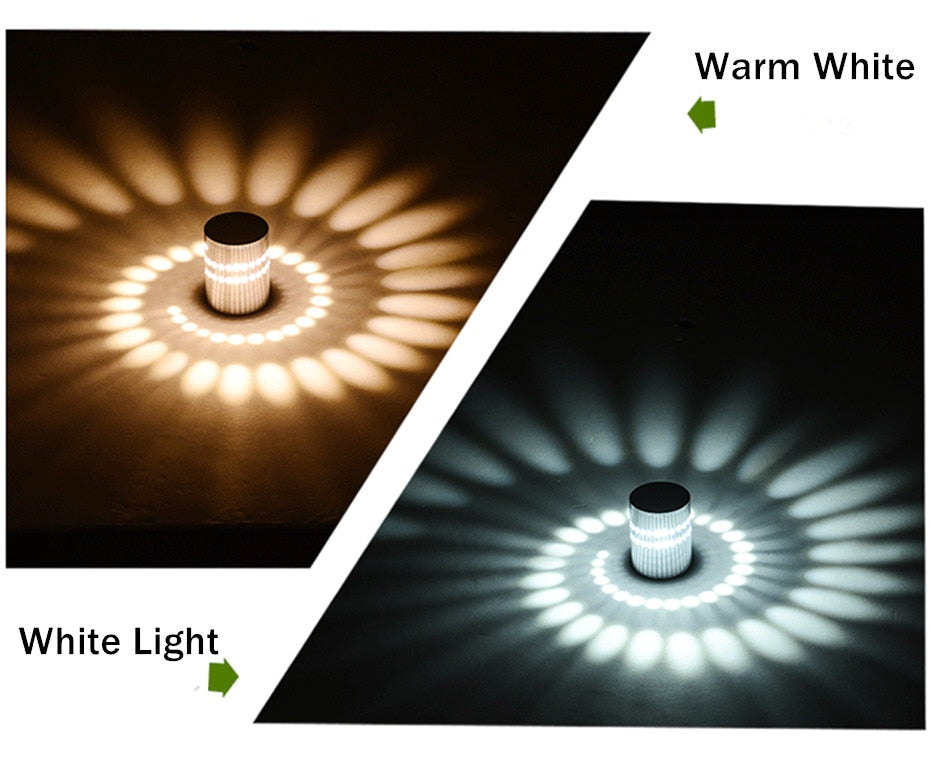 DBF Modern LED Ceiling Light 3W RGB Porch Lamp Surface Mount Flush Lighting Fixture Balcony Corridors Living Room KTV Bar Decor