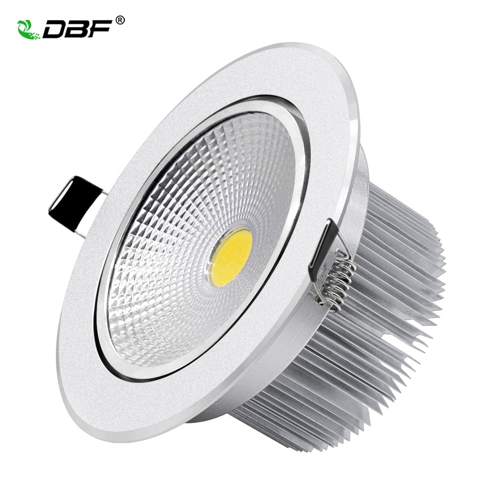 DBF Angle Adjustable Silver Body Dimmable LED Recessed Ceiling Downlight 7W 9W 12W 15W 18W With AC85-265V LED Driver Spot Lamp