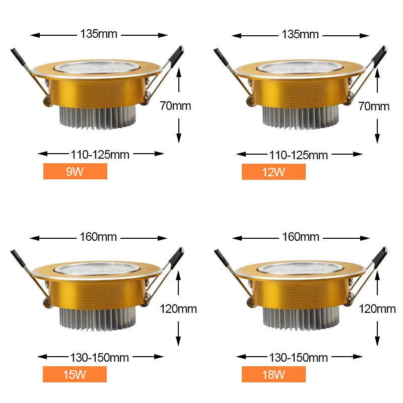 DBF Super Bright Angle Adjustable 3W 5W 7W 9W 12W 15W LED Ceiling Recessed Downlight Dimmable LED Ceiling Spot Light AC85-265V