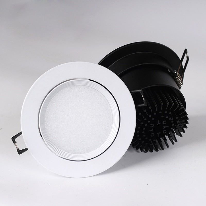 Dimmable LED COB Spotlight Ceiling lamp AC85-265V 5w 7w 9w 12w 15w Aluminum recessed downlight round led panel light Indoor lighting