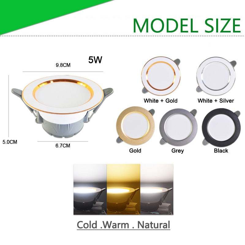 LED Downlight 10PCS Downlight 3w 5w spot led lights 3000k 4500K 6000K AC 220V-240V led Downlight Kitchen living room Indoor recessed lighting