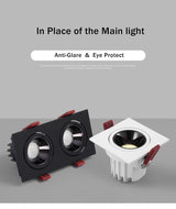 LED Recessed Ceiling Downlight 24W 7W LED Spot lighting Anti-Glare COB Spot light Indoor led Lighting fixture