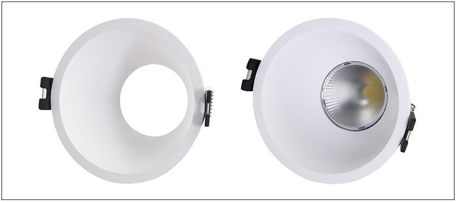 LEDIARY MR16 GU10 Downlight Frame Frosted Plastic White Recessed Ceiling Light Fitting 75mm Cut Hole Anti-glare Design