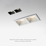 DBF Square Frameless NO Dazzling COB Recessed Downlight 7W 12W 14W 24W LED Ceiling Spot Light for Bedroom Living room Kitchen