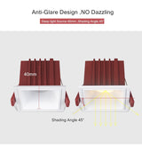 DBF Square Frameless NO Dazzling COB Recessed Downlight 7W 12W 14W 24W LED Ceiling Spot Light for Bedroom Living room Kitchen