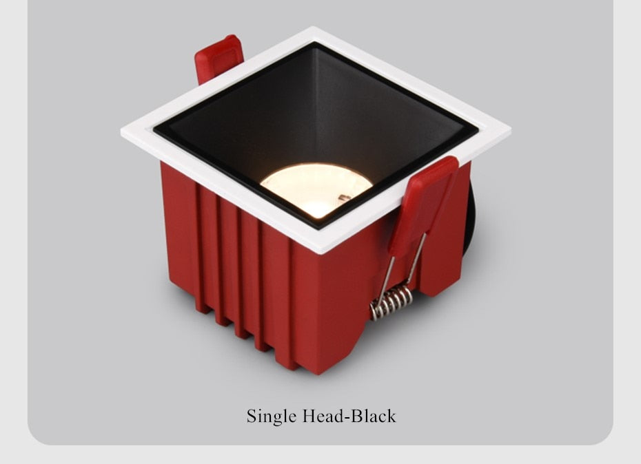 DBF Square Frameless NO Dazzling COB Recessed Downlight 7W 12W 14W 24W LED Ceiling Spot Light for Bedroom Living room Kitchen