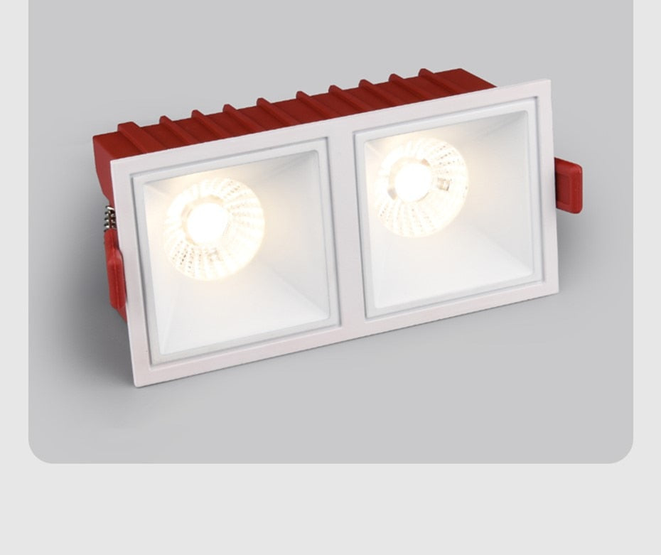 DBF Square Frameless NO Dazzling COB Recessed Downlight 7W 12W 14W 24W LED Ceiling Spot Light for Bedroom Living room Kitchen